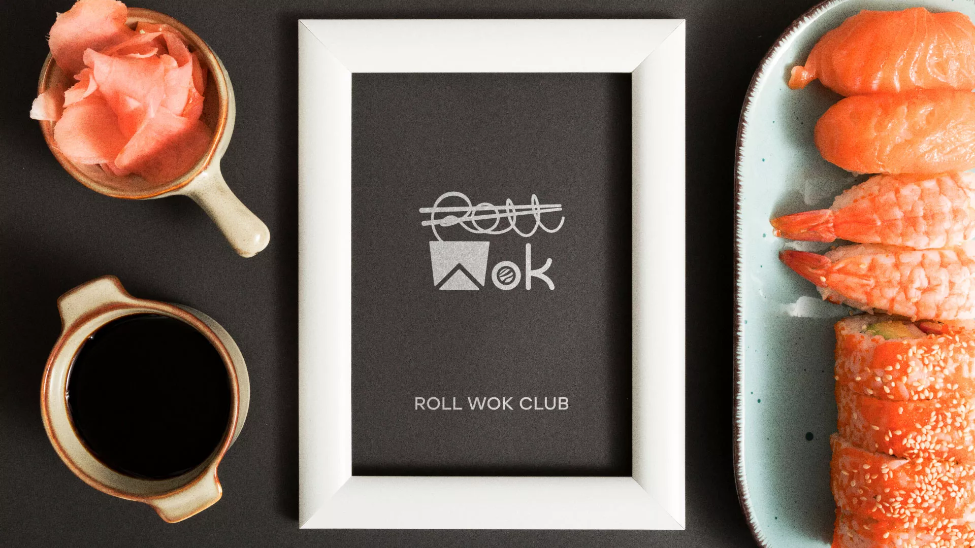 Разработка логотипа суши-бара «Roll Wok Club» в Боре